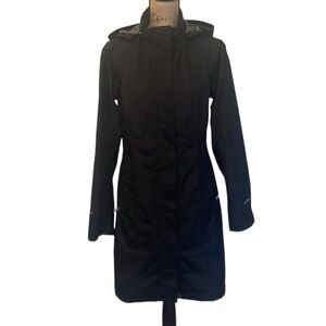 Eddie Bauer Womens Raincoat Black Size Small EUC